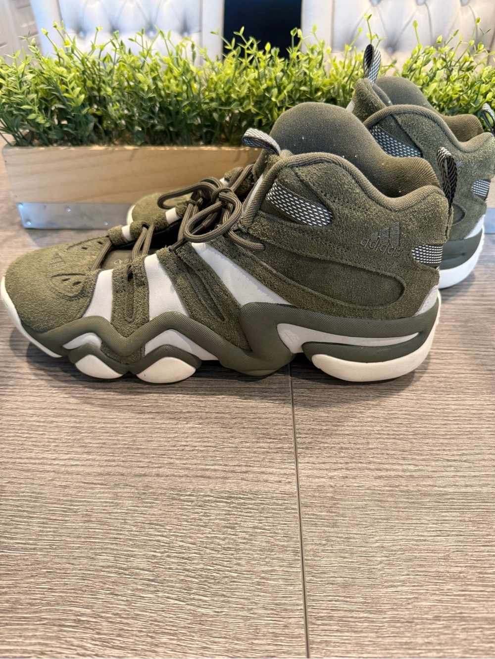 Men’s Size 13 adidas Crazy 8 Sneakers - Olive Strata - Picture 2 of 4